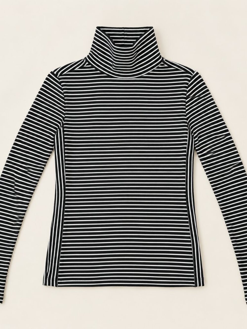 Madewell Black & White Striped Turtleneck Long Sleeve Top Size M